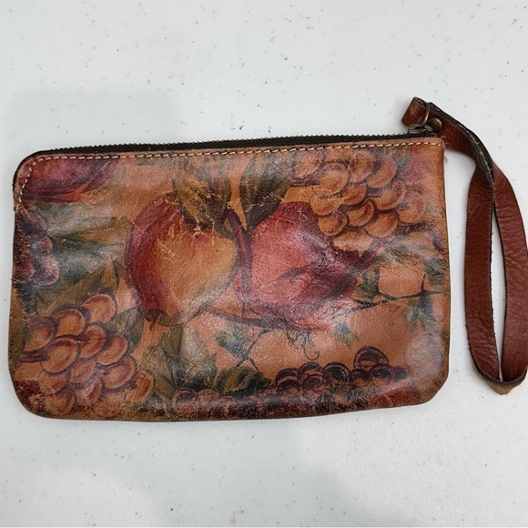 Patricia Nash Handbag Floral Leather Zip Closure Red - Picture 2 of 5